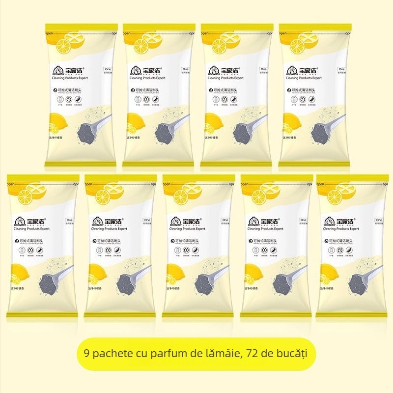 Set perie toaletă, de unică folosire, mâner lung, montaj pe perete, din plastic ușor