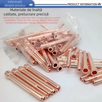 Accesorii pentru sudură cu arc argon: duză 17, tijă lungă a arcului, capac de presiune WP-18 lung, suport de vârfuri wolfram 26, duză ceramică