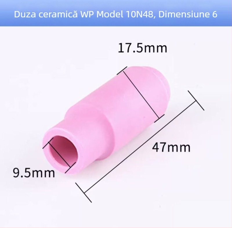 Accesorii pentru sudură cu arc argon: duză 17, tijă lungă a arcului, capac de presiune WP-18 lung, suport de vârfuri wolfram 26, duză ceramică