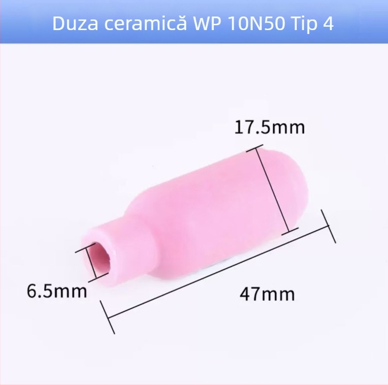 Accesorii pentru sudură cu arc argon: duză 17, tijă lungă a arcului, capac de presiune WP-18 lung, suport de vârfuri wolfram 26, duză ceramică