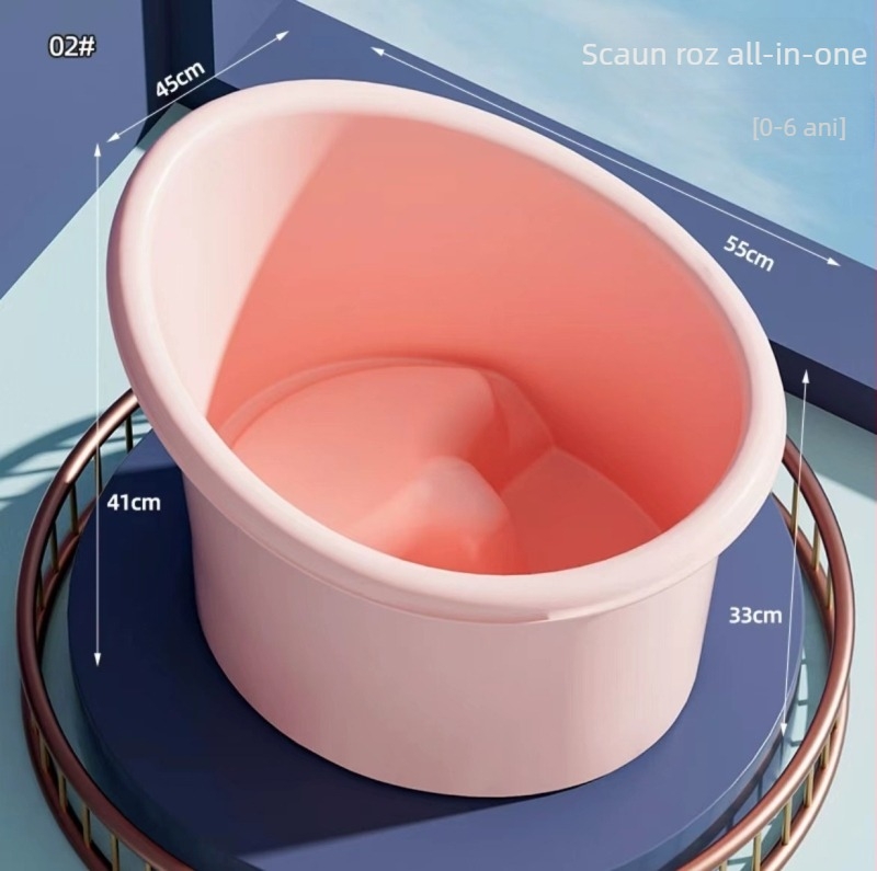 Cadă de baie din plastic pentru copii, șezut înălțat, design cu temperatură constantă, fără pliere