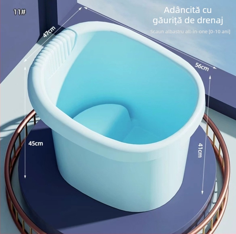 Cadă de baie din plastic pentru copii, șezut înălțat, design cu temperatură constantă, fără pliere