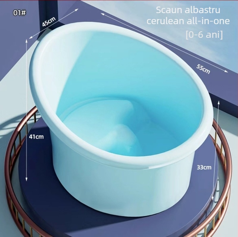 Cadă de baie din plastic pentru copii, șezut înălțat, design cu temperatură constantă, fără pliere