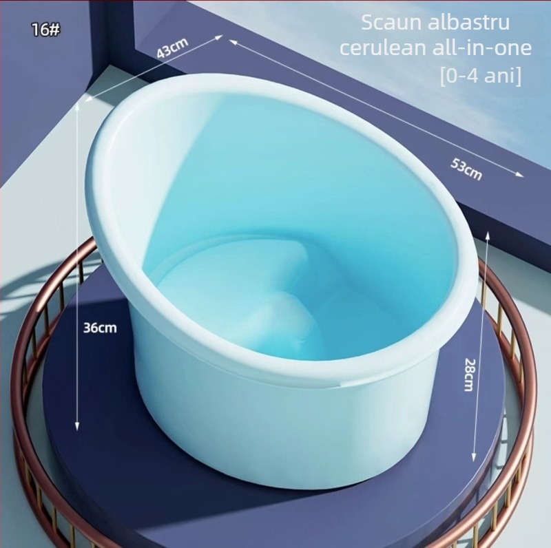 Cadă de baie din plastic pentru copii, șezut înălțat, design cu temperatură constantă, fără pliere