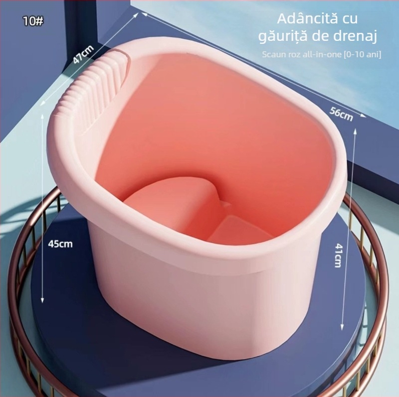 Cadă de baie din plastic pentru copii, șezut înălțat, design cu temperatură constantă, fără pliere