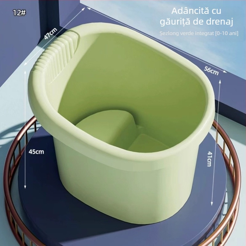 Cadă de baie din plastic pentru copii, șezut înălțat, design cu temperatură constantă, fără pliere