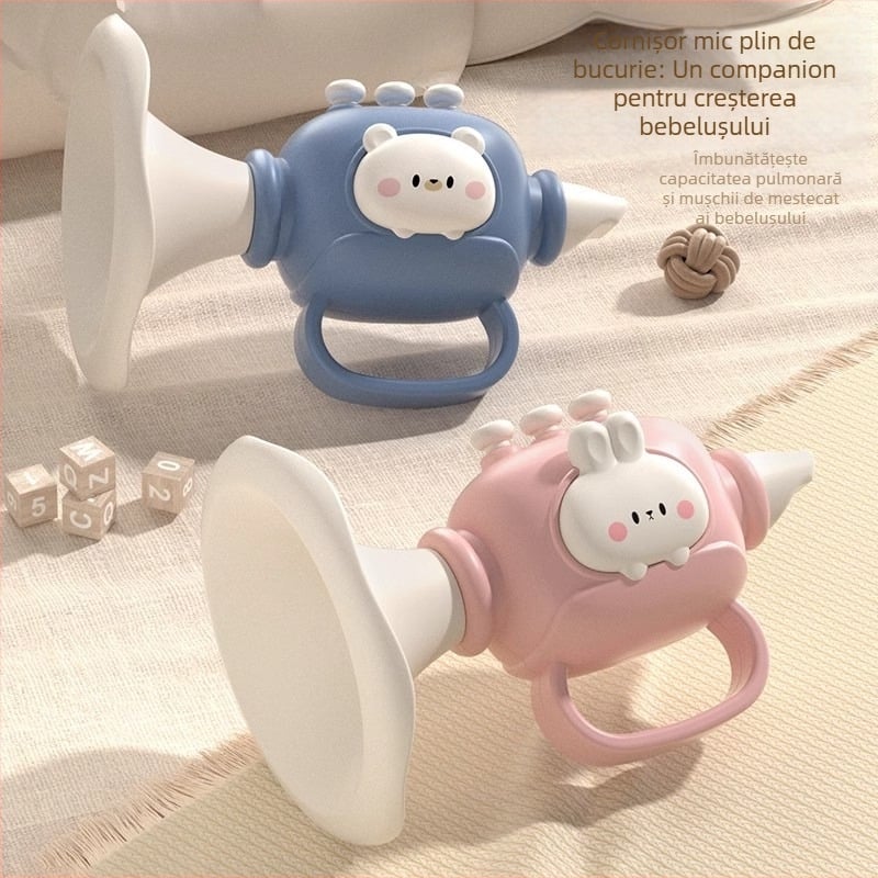 Set muzical din plastic pentru bebeluși – jucării de suflat cu fluier și armonică, pentru 0-3 ani, Cod produs 1122