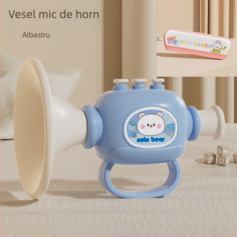 Set muzical din plastic pentru bebeluși – jucării de suflat cu fluier și armonică, pentru 0-3 ani, Cod produs 1122