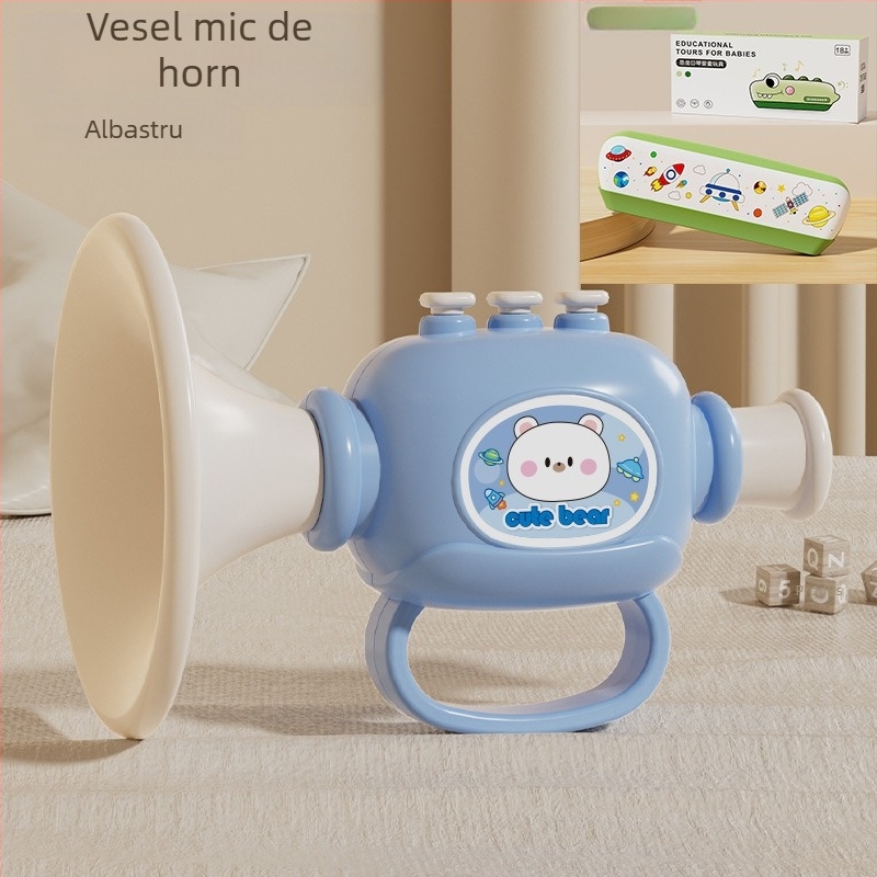 Set muzical din plastic pentru bebeluși – jucării de suflat cu fluier și armonică, pentru 0-3 ani, Cod produs 1122