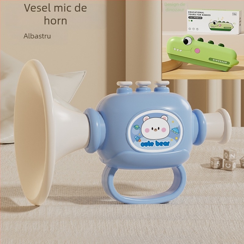 Set muzical din plastic pentru bebeluși – jucării de suflat cu fluier și armonică, pentru 0-3 ani, Cod produs 1122