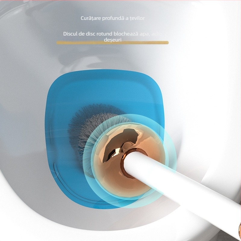 Perie de toaletă cu montaj pe perete, mâner lung, corp din plastic, greutate 0,39 kg, 1 bucată