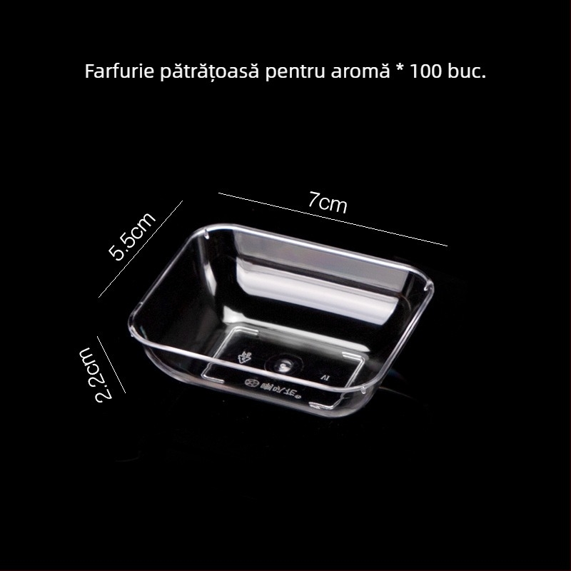 Bol de unică folosință din plastic pentru desert și supă, rotund, capacitate 300–400 ml, transparent, stil modern minimalist