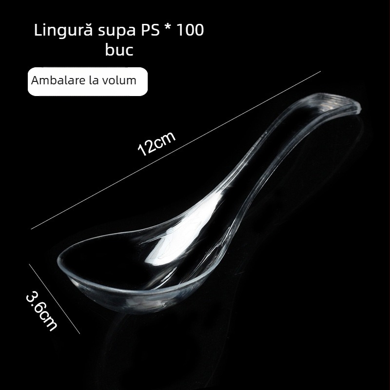 Bol de unică folosință din plastic pentru desert și supă, rotund, capacitate 300–400 ml, transparent, stil modern minimalist