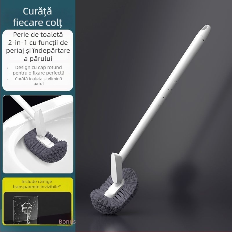 Set perie WC din plastic cu cap curbat, pentru baie – Brand: Unique