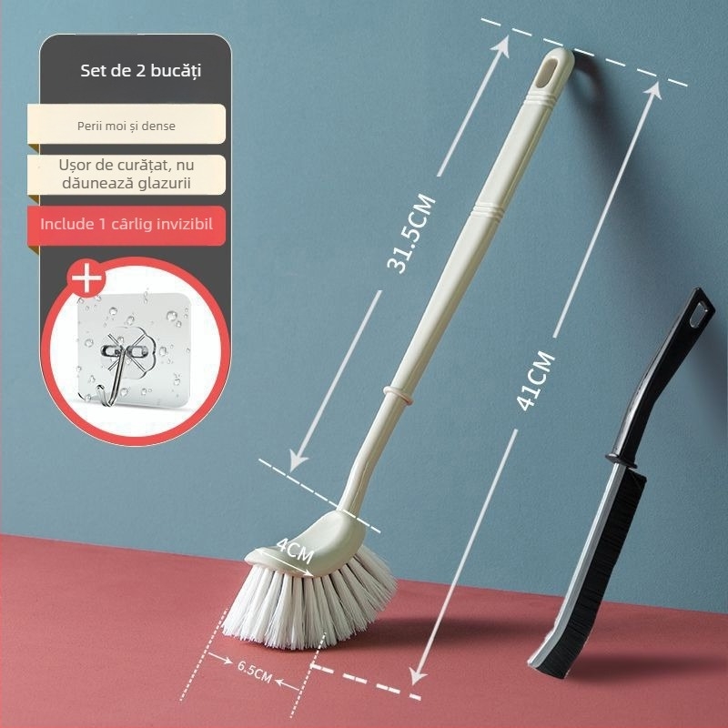 Set perie WC din plastic cu cap curbat, pentru baie – Brand: Unique