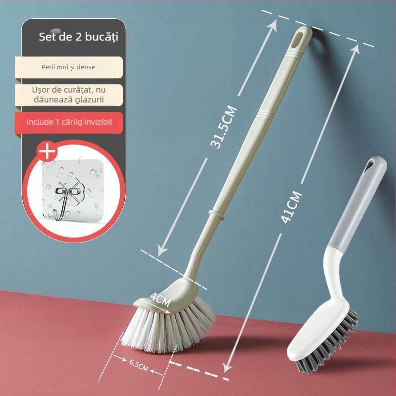 Set perie WC din plastic cu cap curbat, pentru baie – Brand: Unique