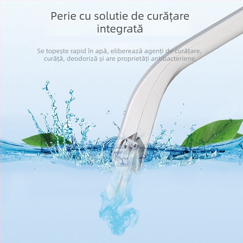 Set de perie de toaletă de unică folosință, montat pe perete, cu capete de înlocuire dizolvabile, din plastic