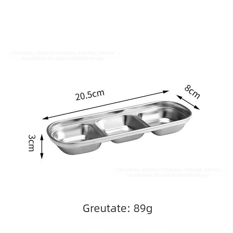 Vas din oțel inoxidabil 304 pentru sosuri de hot pot și dips, design cu două și trei panouri, formă neregulată, finisaj electroplating, personalizare disponibilă
