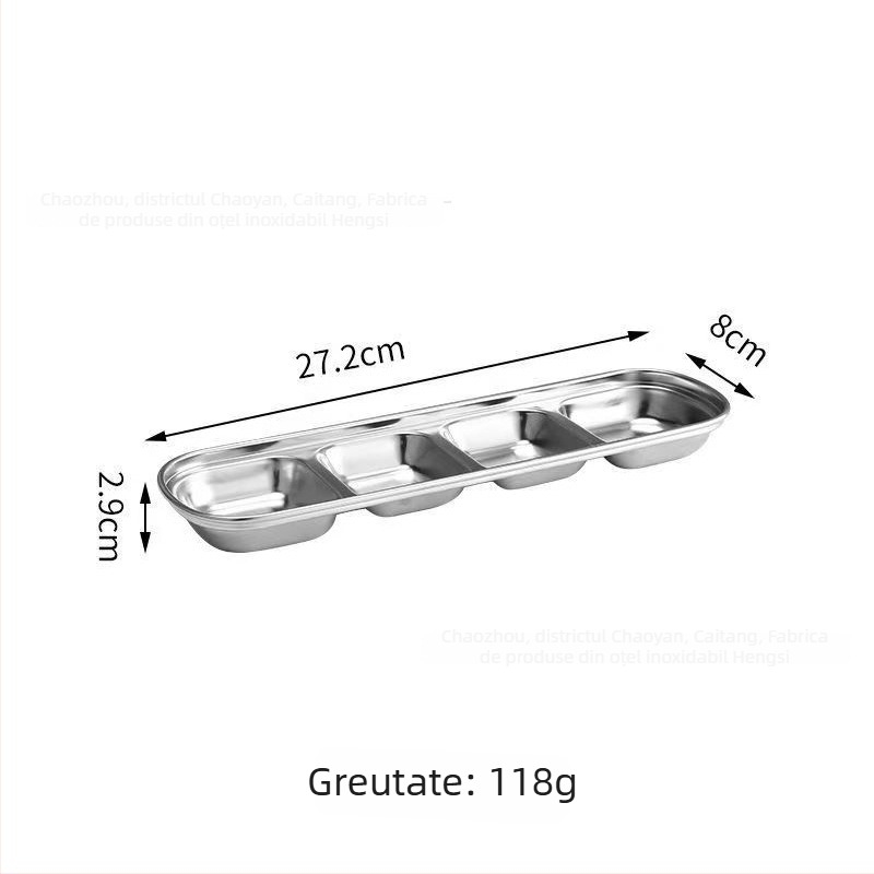 Vas din oțel inoxidabil 304 pentru sosuri de hot pot și dips, design cu două și trei panouri, formă neregulată, finisaj electroplating, personalizare disponibilă