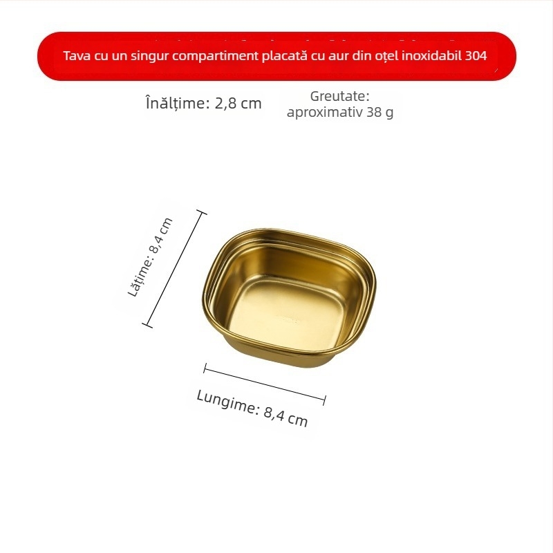 Vas din oțel inoxidabil 304 pentru sosuri de hot pot și dips, design cu două și trei panouri, formă neregulată, finisaj electroplating, personalizare disponibilă