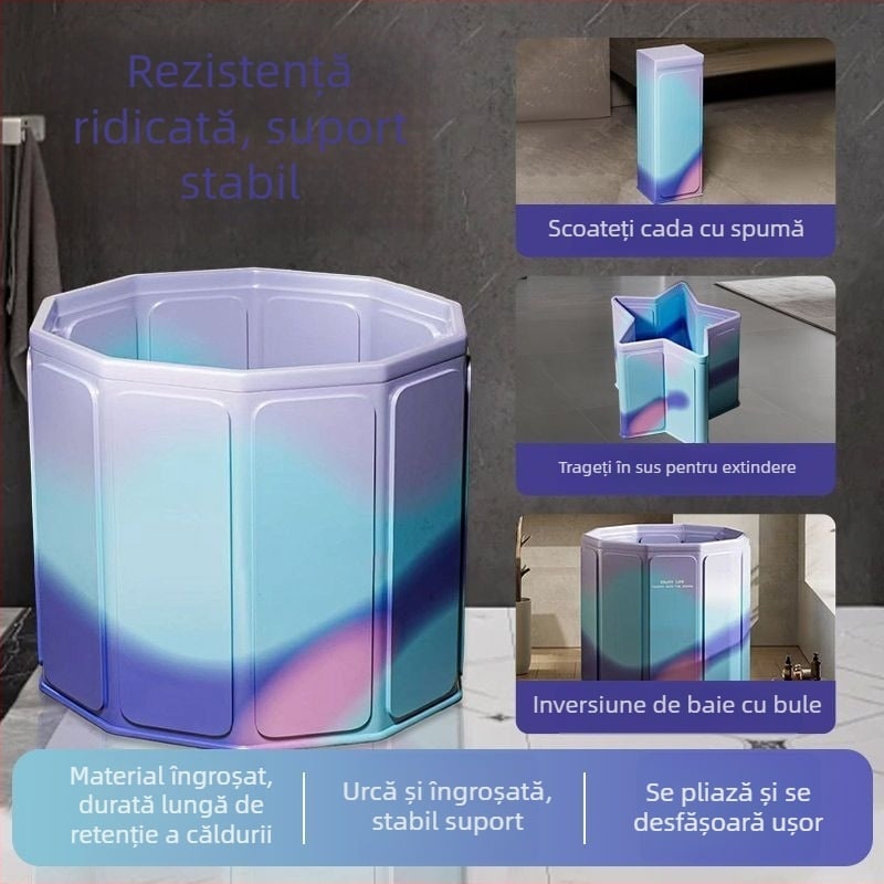 Cadă de baie pliabilă pentru adulți — din tarpaulin, design pliabil, cadă pentru corpul întreg (Material: tarpaulin; Stil: pliabil; Potrivit pentru: adulți)