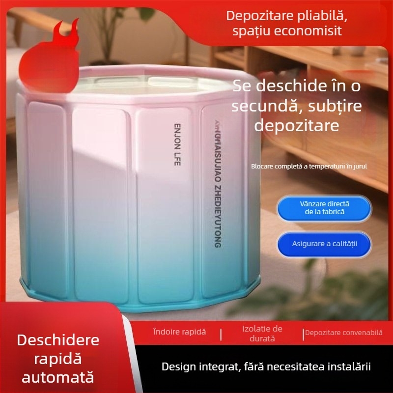 Cadă de baie pliabilă pentru adulți — din tarpaulin, design pliabil, cadă pentru corpul întreg (Material: tarpaulin; Stil: pliabil; Potrivit pentru: adulți)