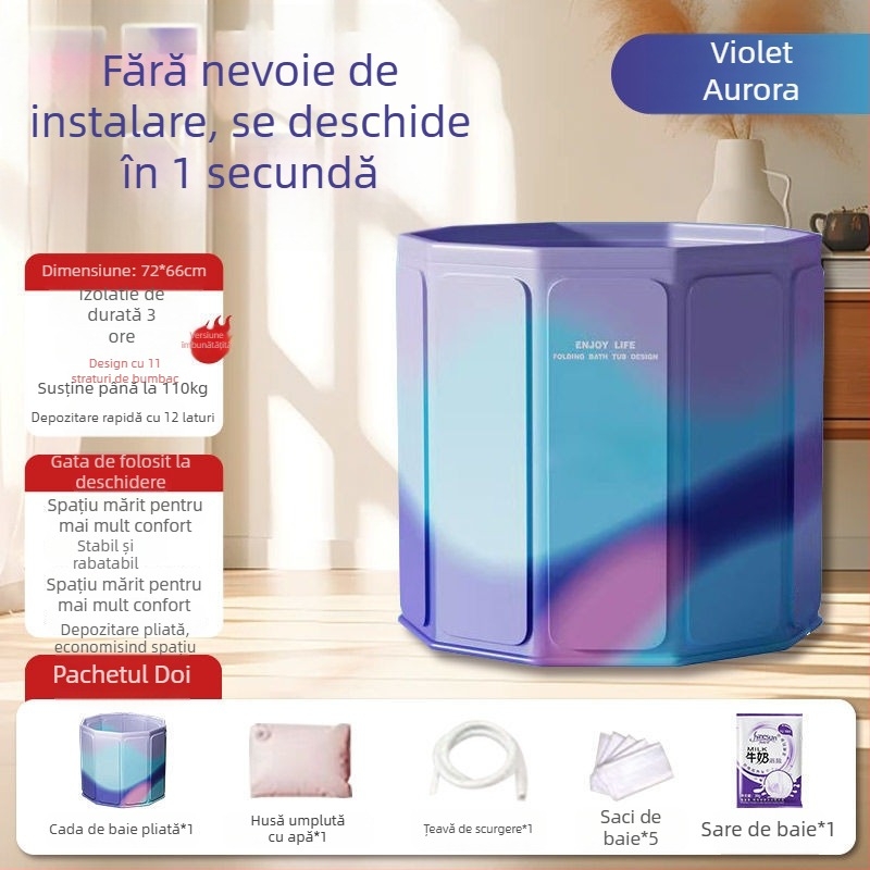 Cadă de baie pliabilă pentru adulți — din tarpaulin, design pliabil, cadă pentru corpul întreg (Material: tarpaulin; Stil: pliabil; Potrivit pentru: adulți)