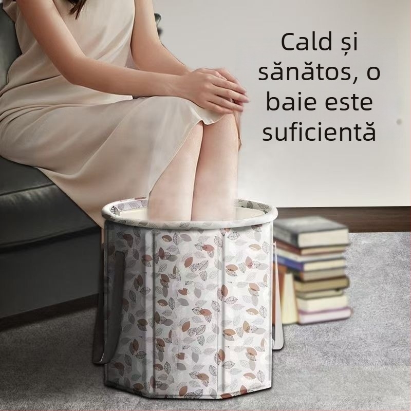 Cadă de baie pliabilă pentru adulți — din tarpaulin, design pliabil, cadă pentru corpul întreg (Material: tarpaulin; Stil: pliabil; Potrivit pentru: adulți)