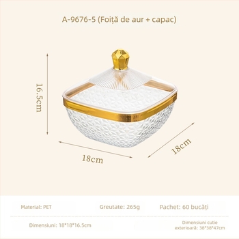 Tavă de fructe cu capac și picioare, din plastic, tavă de drenaj pentru sufragerie, stil clasic light-luxury retro, premium