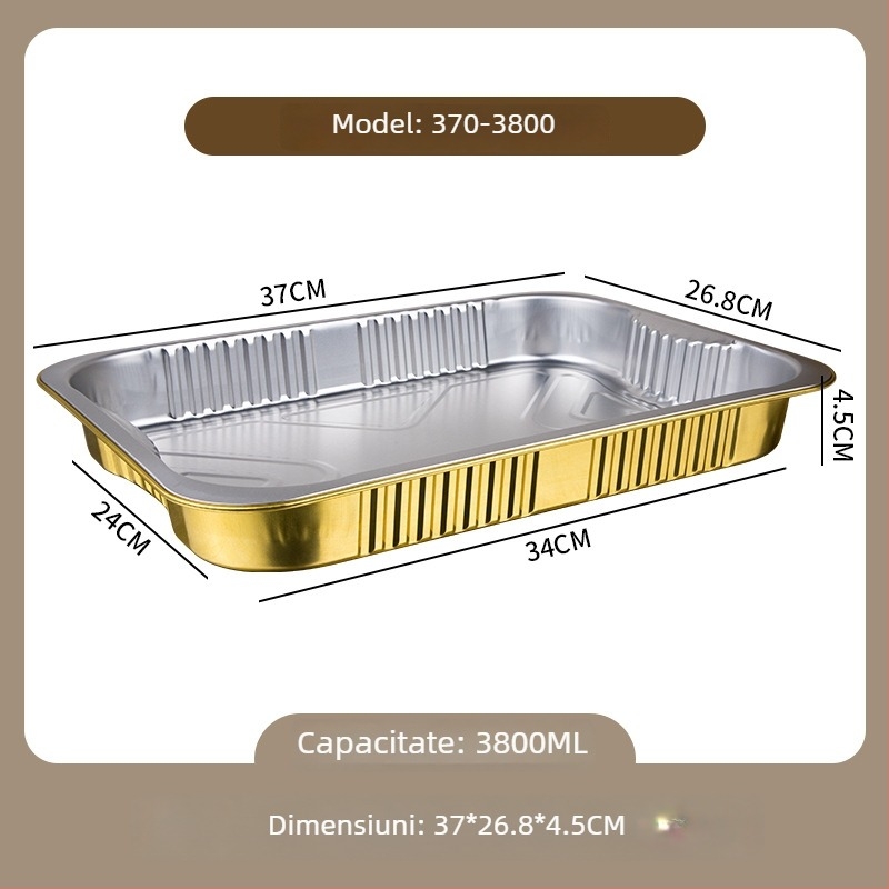 Set de grătar din folie de aluminiu, de unică folosință - pentru exterior, portabil, Gold Profit, Origine Zhejiang, Nu este compatibil cu microundele