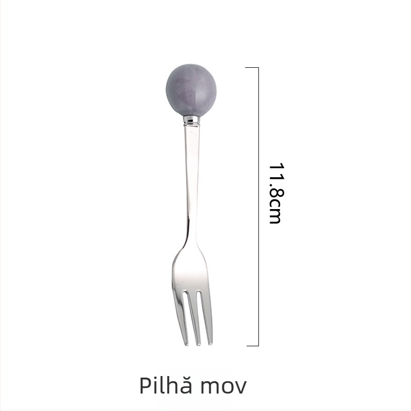 Set de furculițe pentru fructe pentru copii, din oțel inoxidabil 304, stil simplu, finisaj oglindit