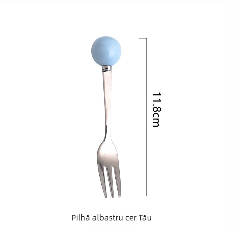 Set de furculițe pentru fructe pentru copii, din oțel inoxidabil 304, stil simplu, finisaj oglindit