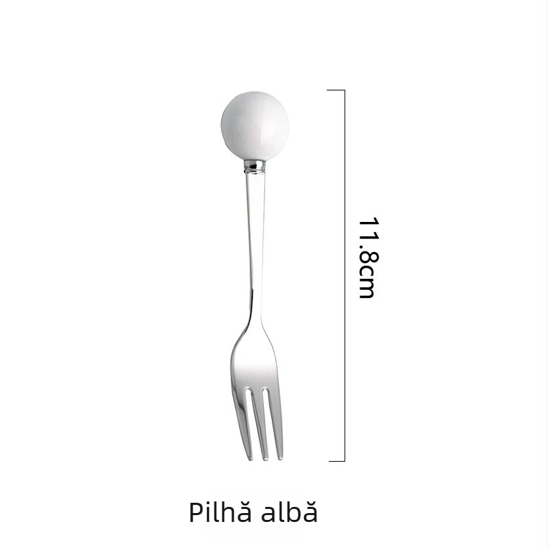 Set de furculițe pentru fructe pentru copii, din oțel inoxidabil 304, stil simplu, finisaj oglindit