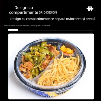 Sanze bol de unică folosință PP pentru bento japonez, rotund, din plastic, stil japonez, durată de viață 3 ani