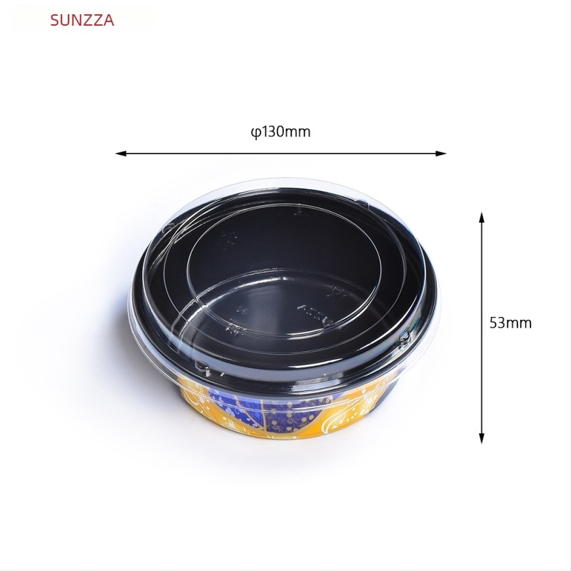 Sanze bol de unică folosință PP pentru bento japonez, rotund, din plastic, stil japonez, durată de viață 3 ani