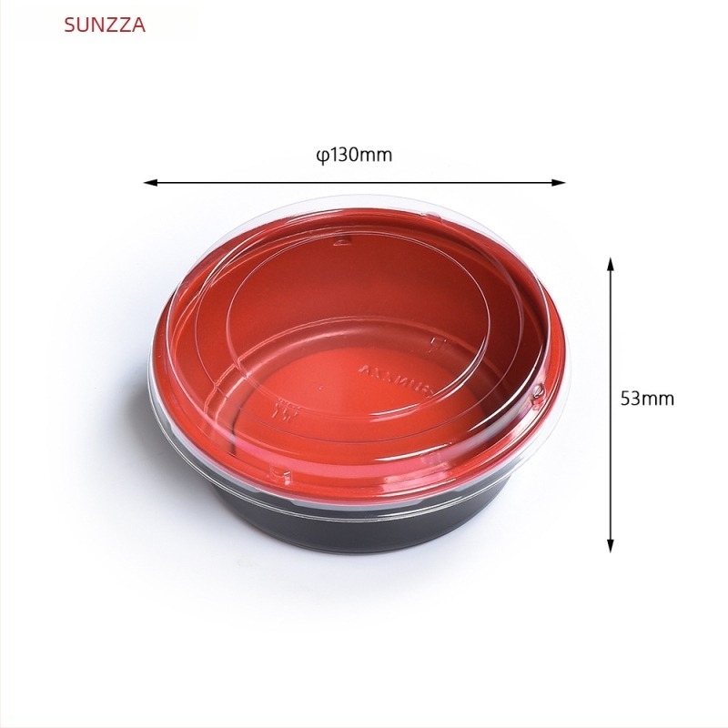 Sanze bol de unică folosință PP pentru bento japonez, rotund, din plastic, stil japonez, durată de viață 3 ani