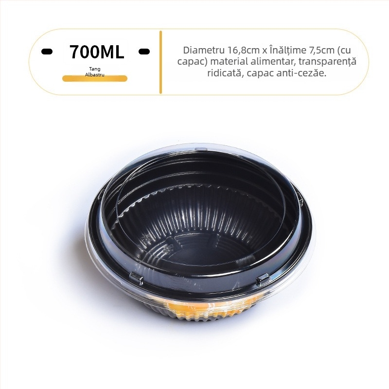 Sanze bol de unică folosință PP pentru bento japonez, rotund, din plastic, stil japonez, durată de viață 3 ani