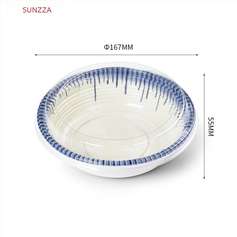 Sanze bol de unică folosință PP pentru bento japonez, rotund, din plastic, stil japonez, durată de viață 3 ani