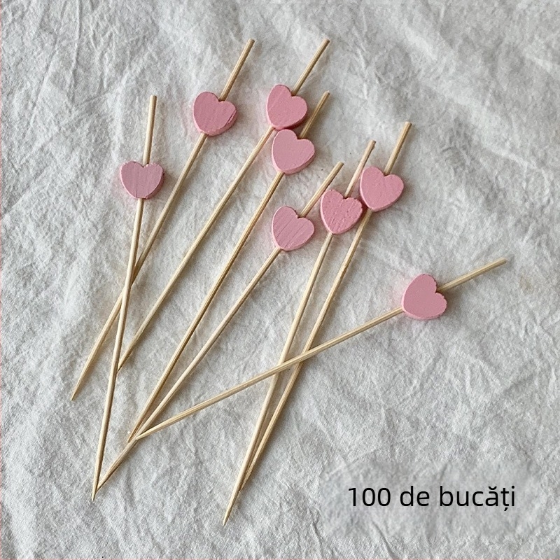 Bețișoare de fructe din bambus, de unică folosință, 100 bucăți, stil modern minimalist, șlefuit cu apă, calitate premium