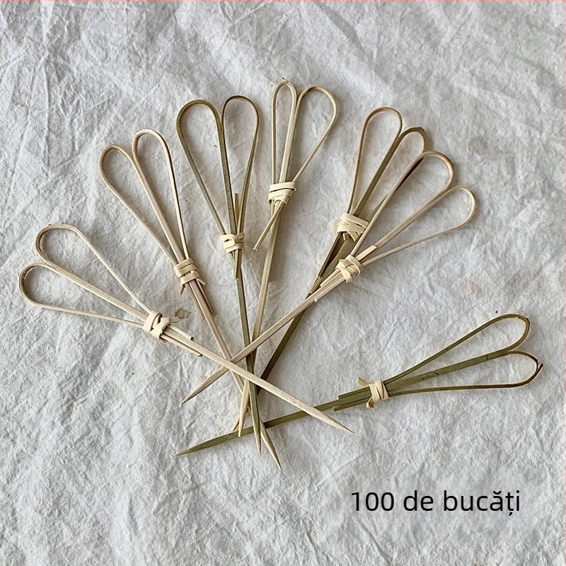 Bețișoare de fructe din bambus, de unică folosință, 100 bucăți, stil modern minimalist, șlefuit cu apă, calitate premium