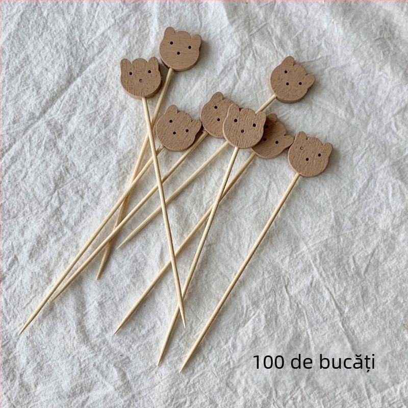 Bețișoare de fructe din bambus, de unică folosință, 100 bucăți, stil modern minimalist, șlefuit cu apă, calitate premium