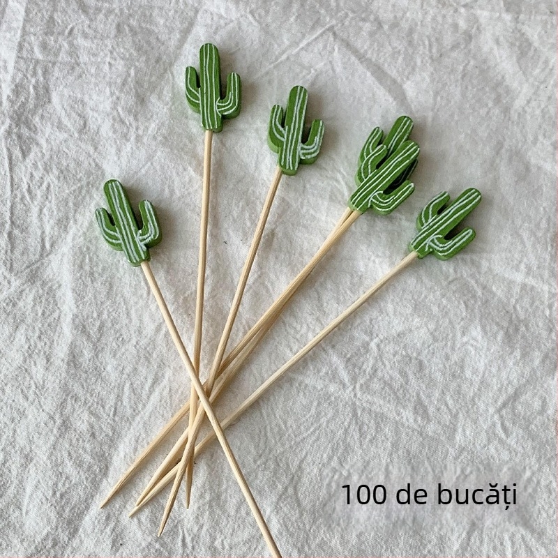 Bețișoare de fructe din bambus, de unică folosință, 100 bucăți, stil modern minimalist, șlefuit cu apă, calitate premium