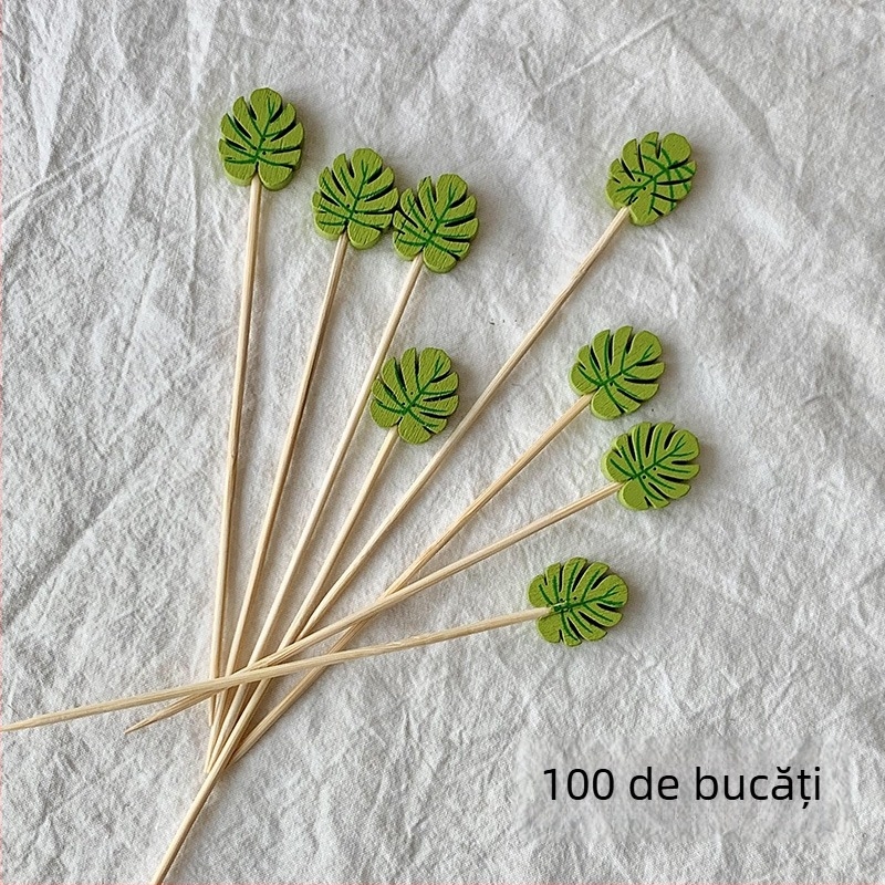 Bețișoare de fructe din bambus, de unică folosință, 100 bucăți, stil modern minimalist, șlefuit cu apă, calitate premium