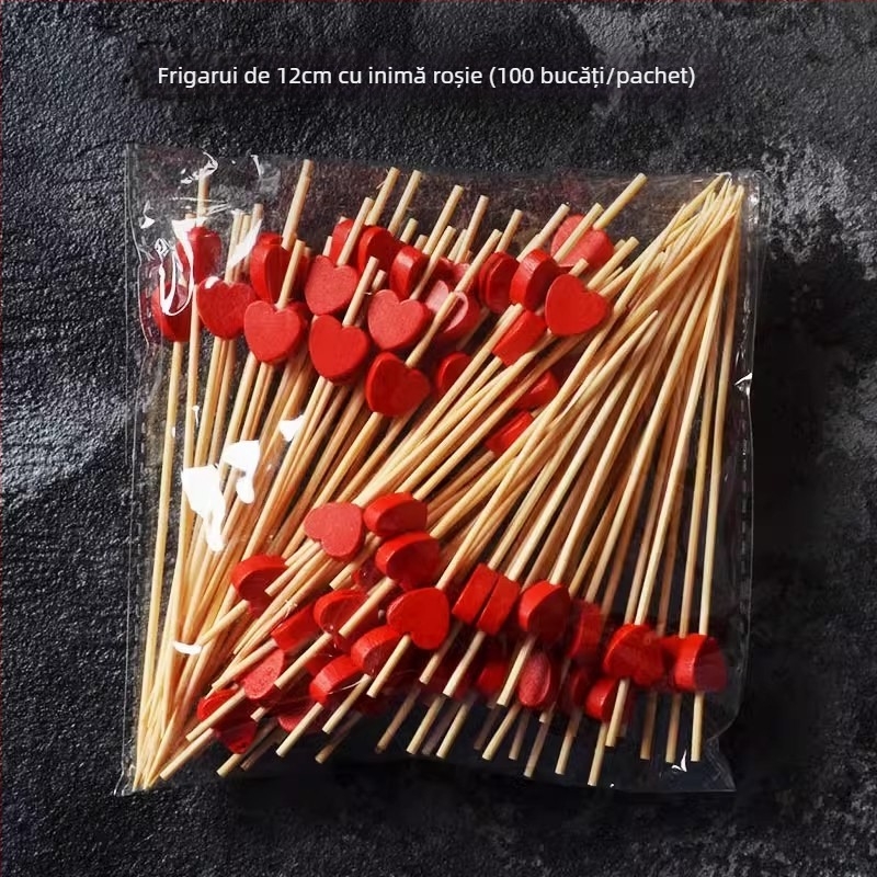 Bețișoare de fructe din bambus, de unică folosință, 100 bucăți, stil modern minimalist, șlefuit cu apă, calitate premium