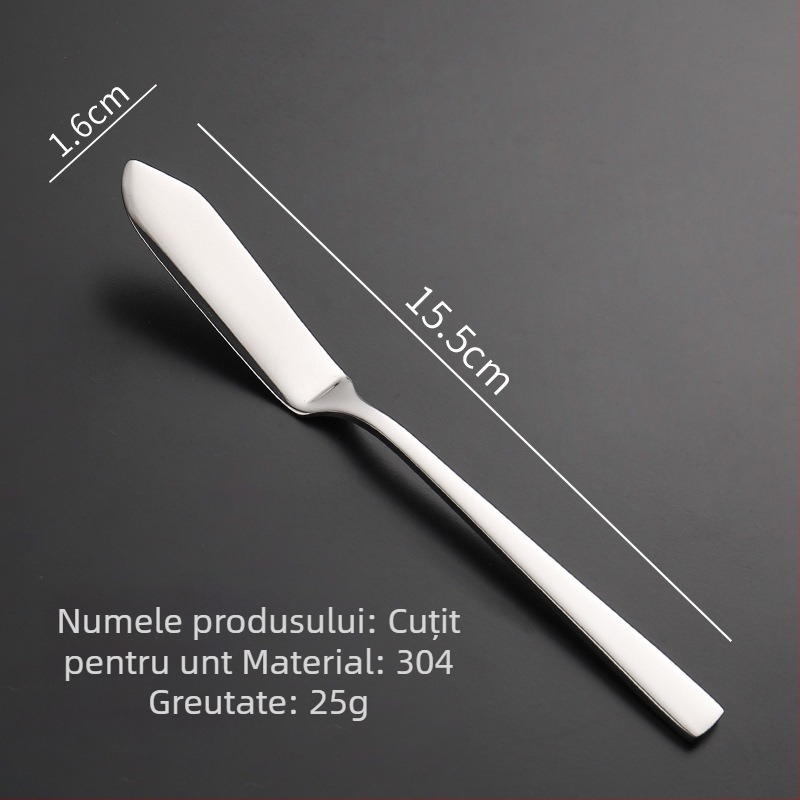 Set cuțit, furcă și lingură pentru steak din oțel inoxidabil 304, finisaj oglindit, stil modern