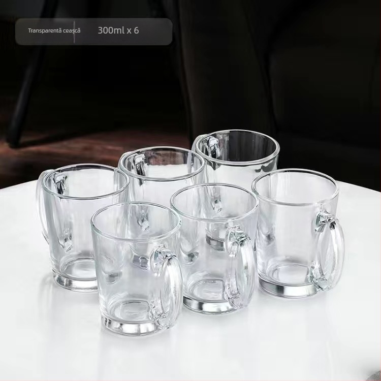 Set din sticlă pentru apă cu cești, stil european, rezistent la căldură, pentru apă rece și cold brew, cutie cadou – Jingyue