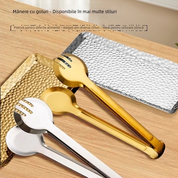 Tavă din oțel inoxidabil pentru tacâmuri, cu formă de ventilator și plăci pătrate pentru bufet