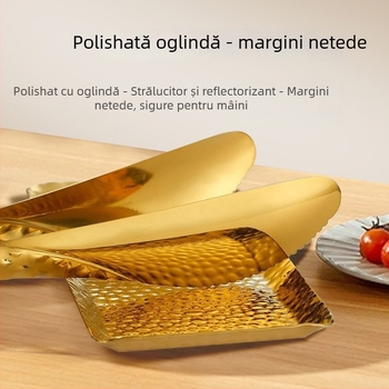 Tavă din oțel inoxidabil pentru tacâmuri, cu formă de ventilator și plăci pătrate pentru bufet