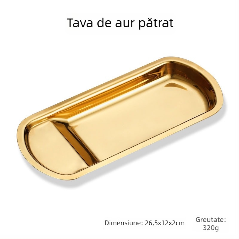 Tavă din oțel inoxidabil pentru tacâmuri, cu formă de ventilator și plăci pătrate pentru bufet