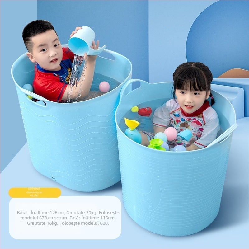 Yaodu Găleată de baie din plastic, groasă, cu izolație termică, pentru copii